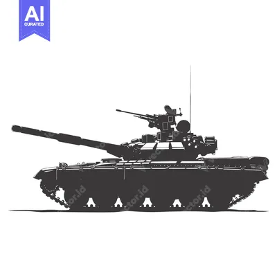 Popular premium asset: Silhouette of a Soviet T-72 Main Battle Tank