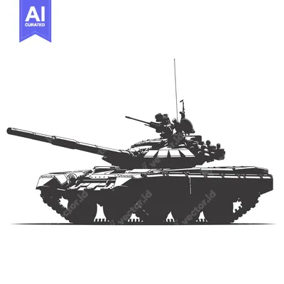 Aset desain premium: Silhouette of a Soviet T-72 Main Battle Tank