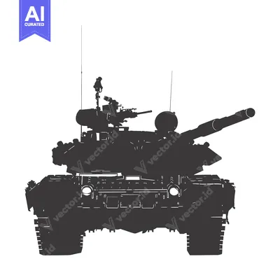 Premium design asset: Silhouette of a Russian T-72 Main Battle Tank