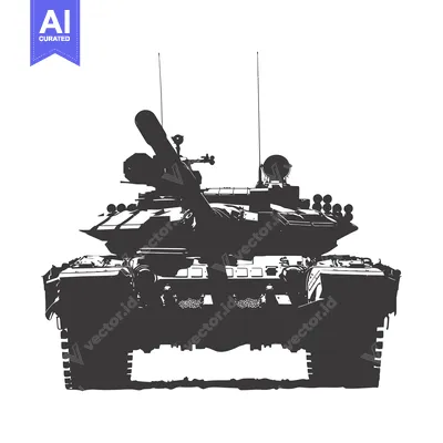 Aset premium populer: Black and White Silhouette of a Tank