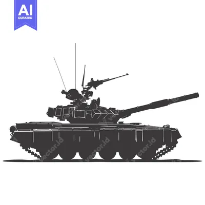 Popular premium asset: Silhouette of a Soviet T-72 Main Battle Tank