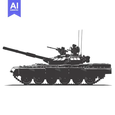 Popular premium asset: A Silhouette of a Military Tank with a Long Barrel Gun