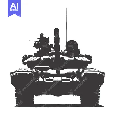Popular premium asset: Silhouette of a Military Tank in Front View