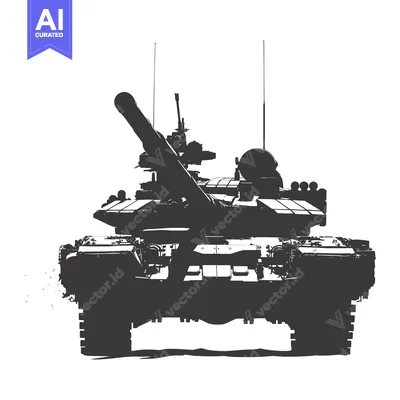 Popular premium asset: Black and White Silhouette of a Tank with Cannon Raised
