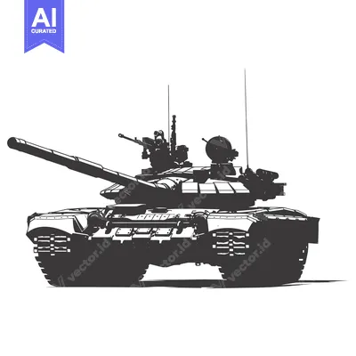 A Silhouette Illustration of a Russian T-72 Main Battle Tank
