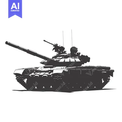 A Silhouette of a Russian T-72 Tank