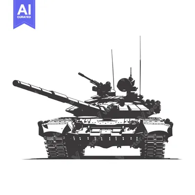 Aset premium populer: Black and White Silhouette of a Modern Tank