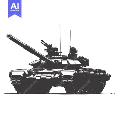 Popular premium asset: A Black and White Silhouette of a Military Tank
