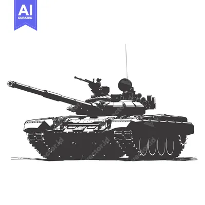 Silhouette of a Russian T-72 Main Battle Tank