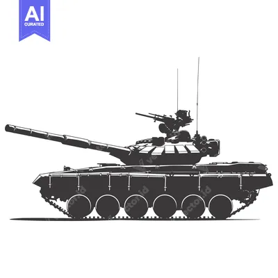 Silhouette of a Soviet T-72 Tank