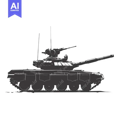 Aset premium populer: Silhouette of a Modern Military Tank