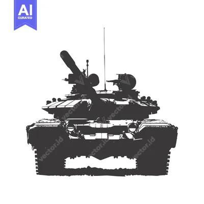 A Silhouetted Russian T-72 Main Battle Tank