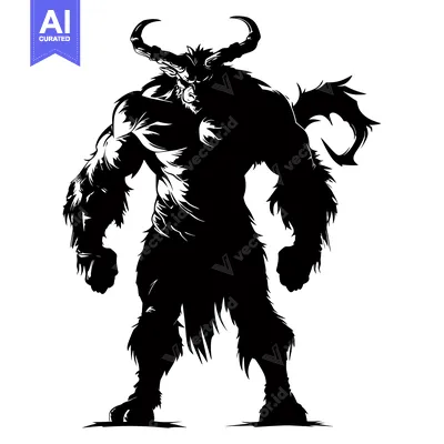 A Powerful, Muscular Demon with Horns and Fur