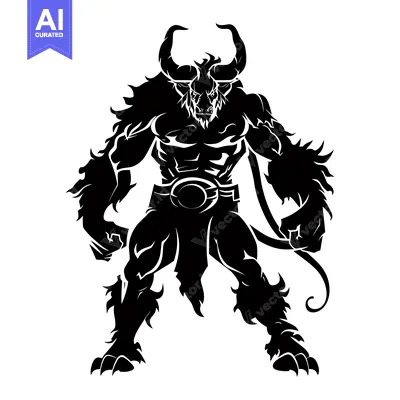 Popular premium asset: Silhouette of a Bull-Like Creature with Horns and a Tail