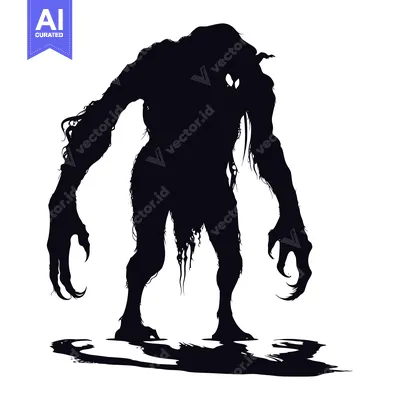 Aset premium populer: Silhouette of a Monster with Claws and a Shadow