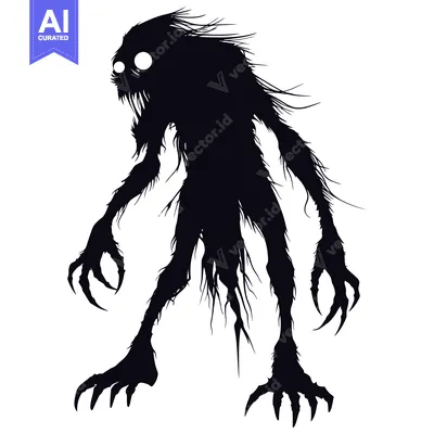 Aset premium populer: Silhouette of a Creepy, Hairy, Clawed Monster