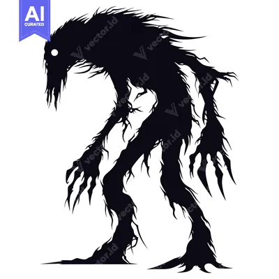 Popular premium asset: Silhouette of a Frightening Creature with Sharp Claws and One Visible