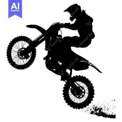 Popular premium asset: Silhouette of a Motocross Rider Performing a Wheelie