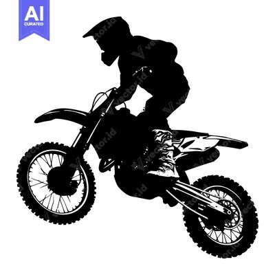 Silhouette of a Motocross Rider in Mid-Air