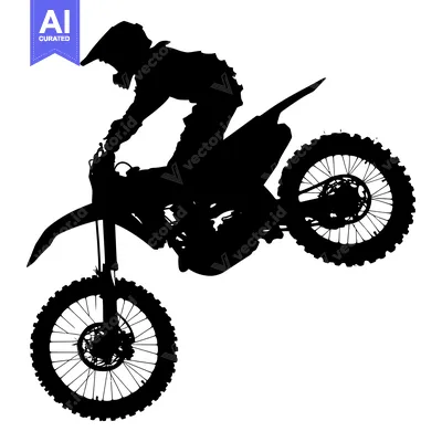 Aset premium populer: Silhouette of a Motocross Rider Performing a Wheelie
