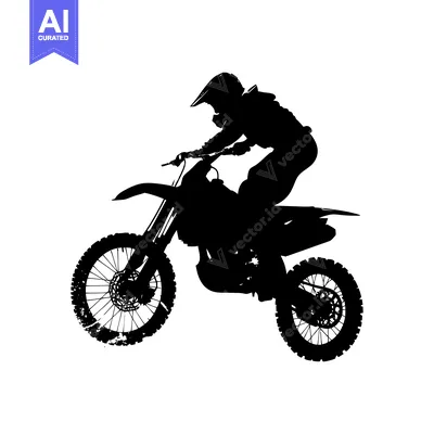 Popular premium asset: Black and White Silhouette of a Motocross Rider in Mid-Air