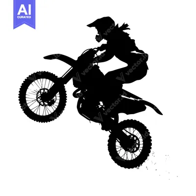 Popular premium asset: Silhouette of a Motocross Rider Performing a Wheelie