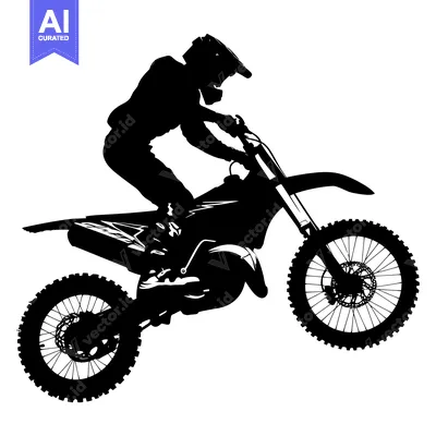 Silhouette of a Motocross Rider in Mid-Air
