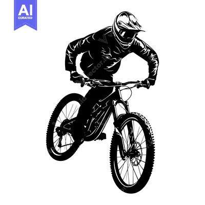 Aset premium populer: Silhouette of a Mountain Biker in Mid-Air