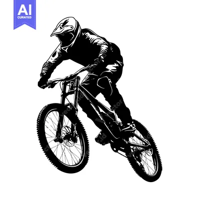 Aset premium populer: Silhouette of a Mountain Biker in Mid-Air, Executing a Jump on a Trail