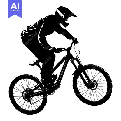 Silhouette of a Mountain Biker in Mid-Air