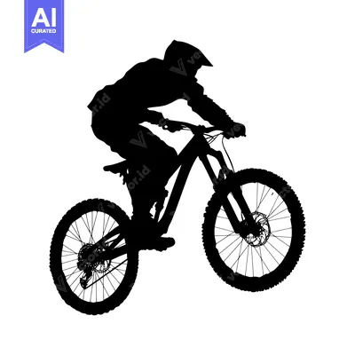 Silhouette of a Mountain Biker in Mid-Air