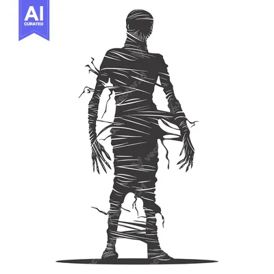 Popular premium asset: Silhouette of a Mummy Wrapped in Bandages