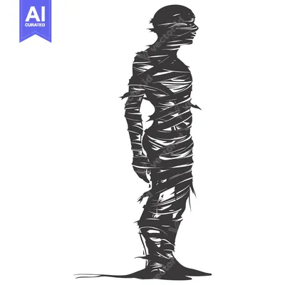 Aset premium populer: Silhouette of a Mummy Figure Wrapped in Bandages
