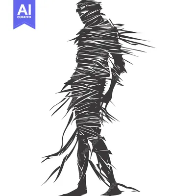 Popular premium asset: A Silhouetted Figure Bound by Numerous Sharp Lines