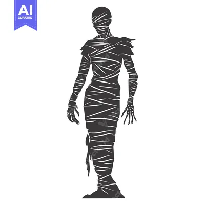 Premium design asset: Silhouette of a Mummy Wrapped in Bandages