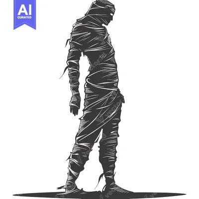Popular premium asset: Silhouette of a Mummy Standing with Arms Folded