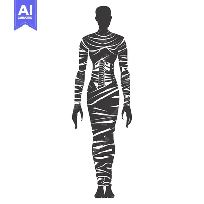 Aset premium populer: Silhouette of a Mummy Wrapped in Bandages