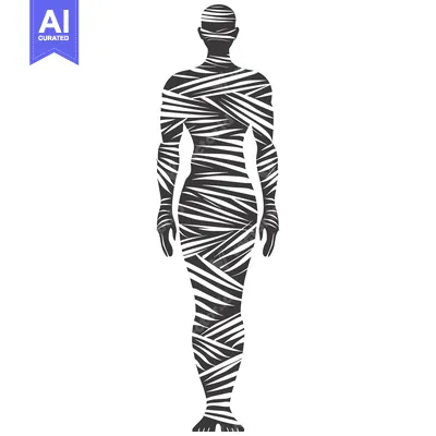 Aset premium populer: Silhouette of a Human Figure Wrapped in Bandages