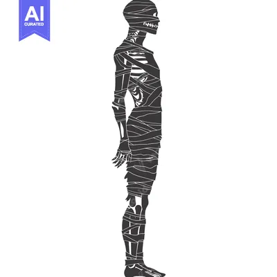 Aset premium populer: Silhouette of a mummy standing in profile