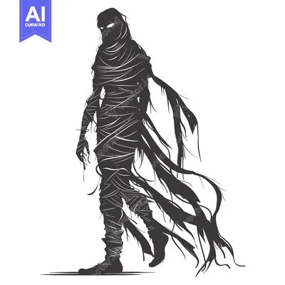Aset premium populer: Silhouette of a Mummy with Flowing Bandages