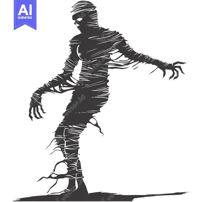 A Silhouette of a Mummy with Visible Bandages