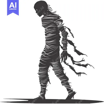 Premium design asset: A Silhouette of a Walking Mummy