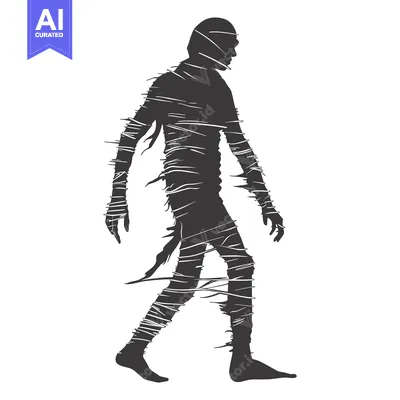 Aset desain premium: Silhouette of a Mummy Walking