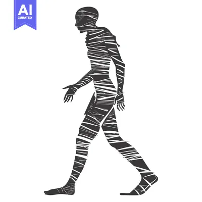 Aset desain premium: Silhouette of a Mummy Walking