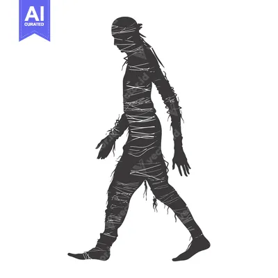 Aset premium populer: Silhouette of a Mummy Walking