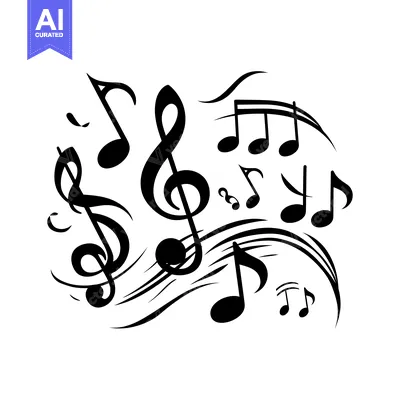 Popular premium asset: Treble Clef and Multiple Musical Notes with Swirls