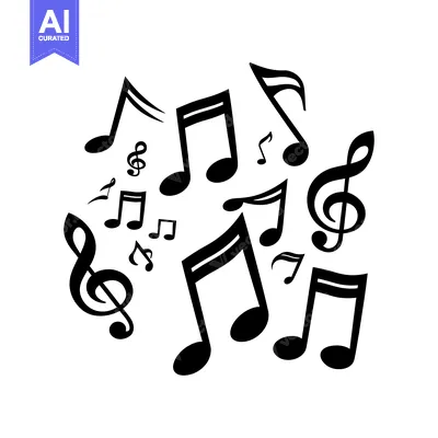 Popular premium asset: Black and White Musical Notes on a White Background