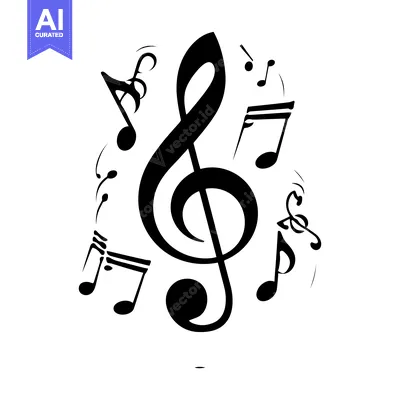 Popular premium asset: A Treble Clef Surrounded by Musical Notes