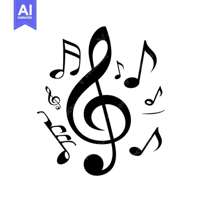 Aset premium populer: Treble Clef with Multiple Musical Notes Surrounding It