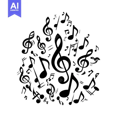 Popular premium asset: Black and White Cluster of Musical Notes